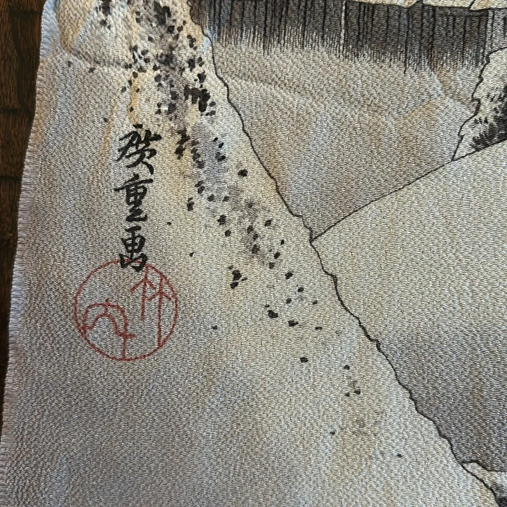 Gorgeous vintage Asian Scarf Signed Japanese